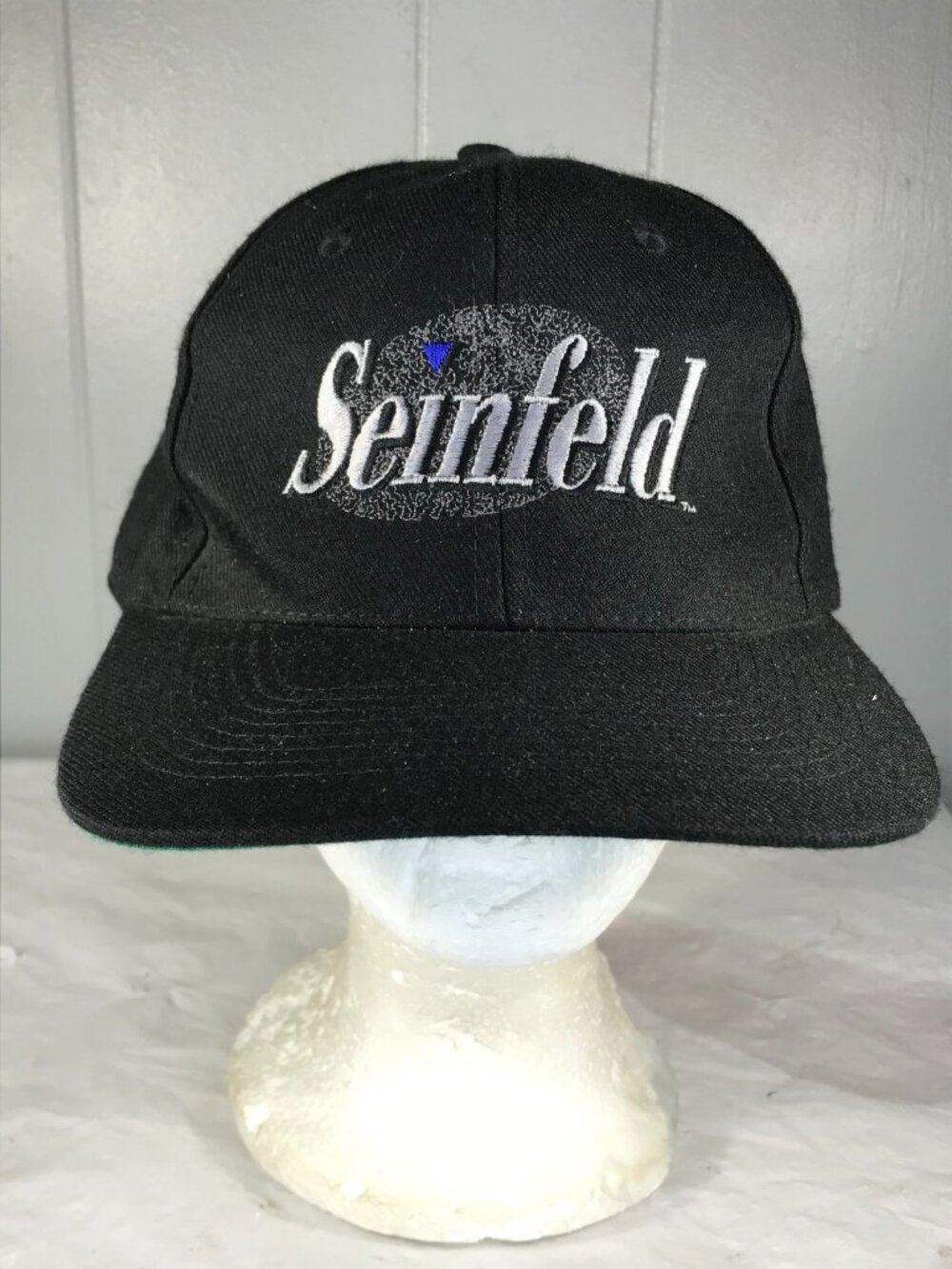 Vintage 90s Seinfeld Logo KC Snapback Hat Black 1990s TV Comedy Show NBC
